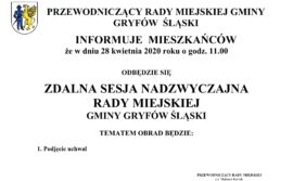 Ogłoszenie o sesji Rady Gminy i Miasta Gryfów Śląski