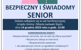 Policjanci z Komendy Powiatowej Policji w Lwówku Śląskim serdecznie zapraszają na debatę społeczną poświęconą bezpieczeństwu seniorów na terenie naszego miasta i powiatu.