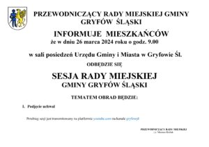 Sesja Rady Miasta Gminy Gryfów Śląski