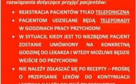 Komunikat PRZYCHODNI WIELOSPECJALISTYCZNEJ w Gryfowie Śląskim ul. Malownicza