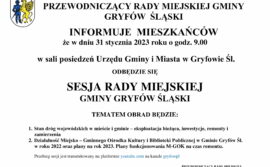 Informacje o terminie sesji Rady Miejskiej Gminy Gryfów Śląski